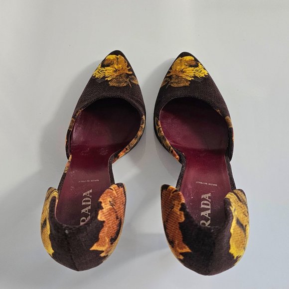 PRADA Suede Printed D'Orsay Pumps - Picture 10 of 10